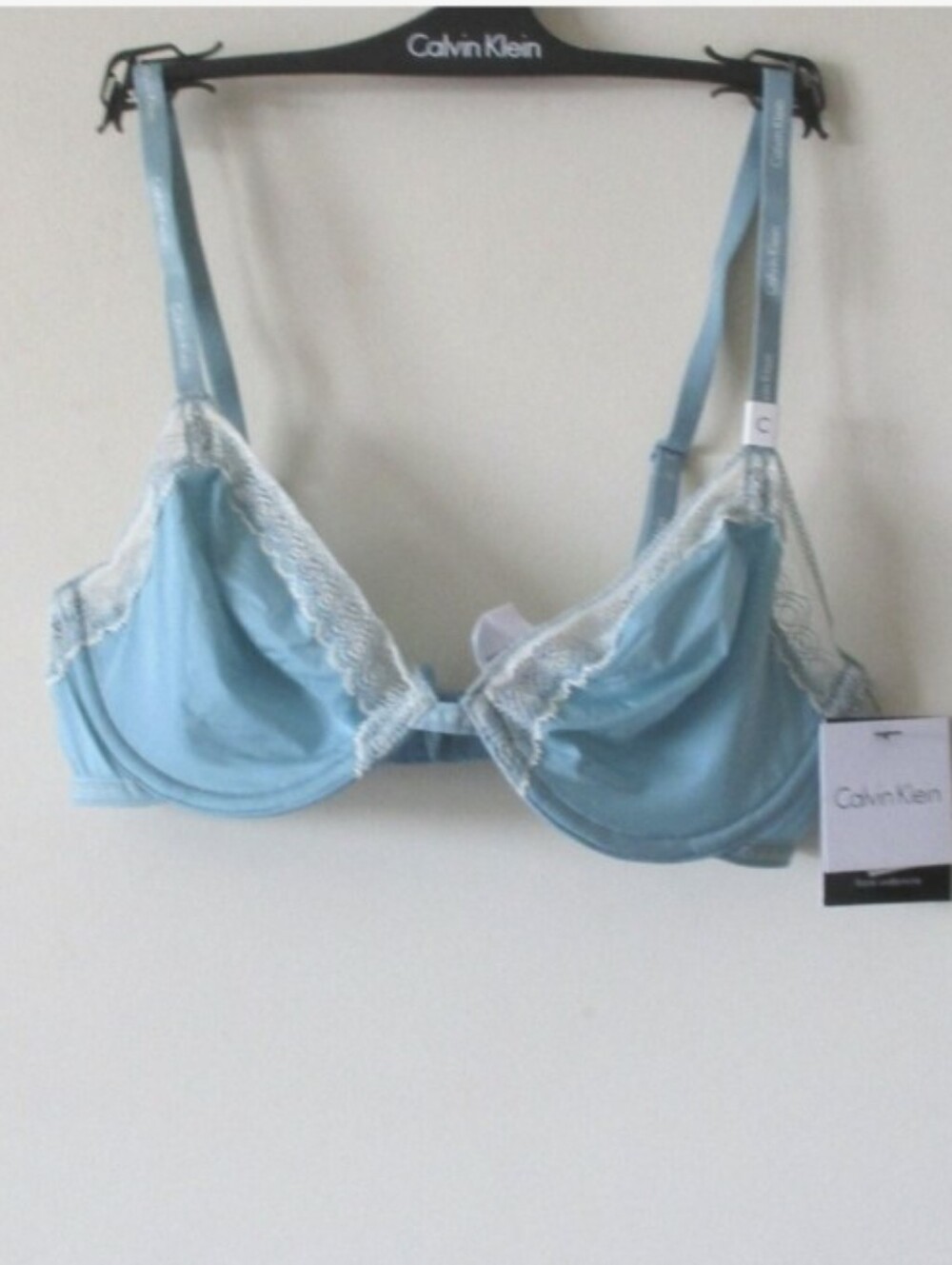 Calvin Klein Perfectly Fit Sexy Underwire Arcadia Blue Lace Trim Bra